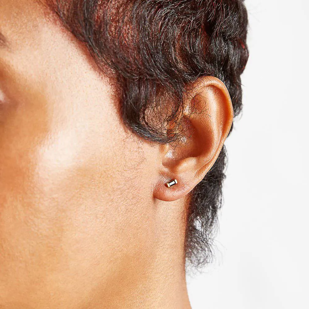 Mini Black Baguette Gold Studs sold by Admiral Row product image thumbnail 2