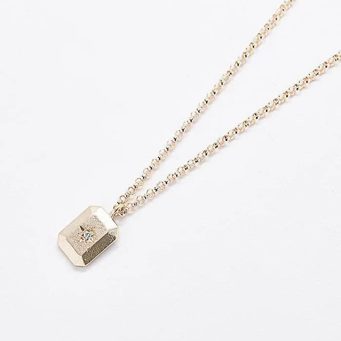 Rectangle Bar Star Pendant Necklace sold by Admiral Row