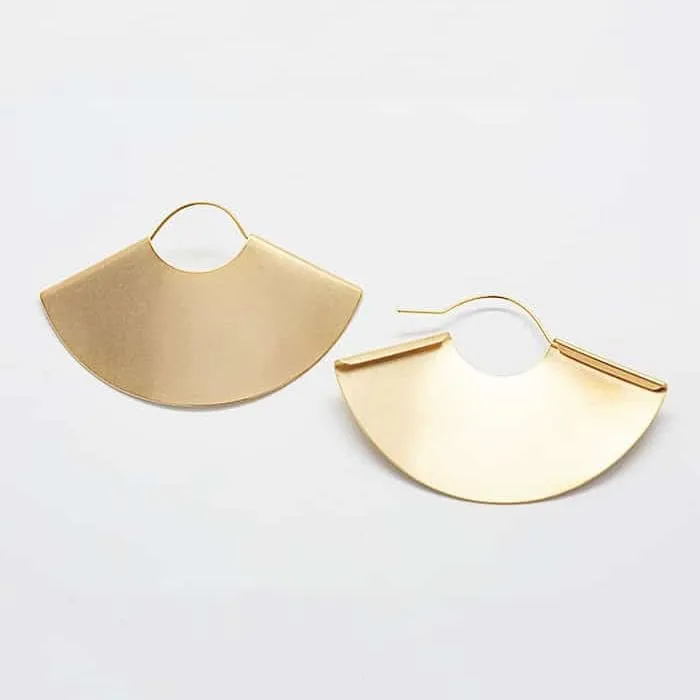 Gold Fan Earrings sold by Admiral Row product image thumbnail 3