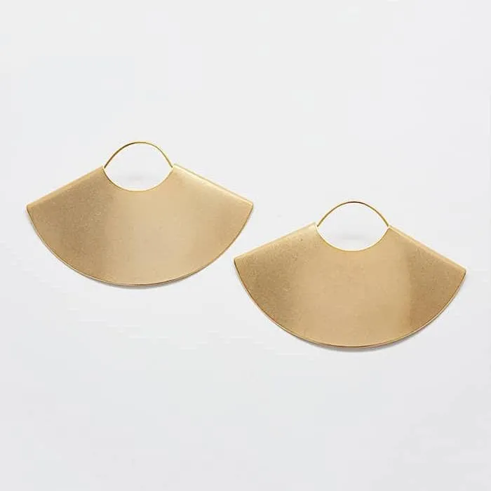 Gold Fan Earrings sold by Admiral Row
