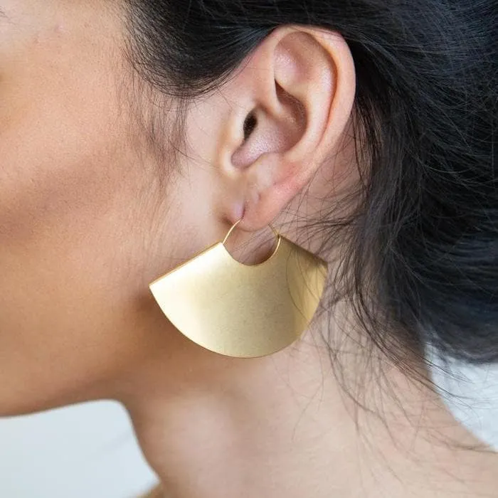 Gold Fan Earrings sold by Admiral Row product image thumbnail 2