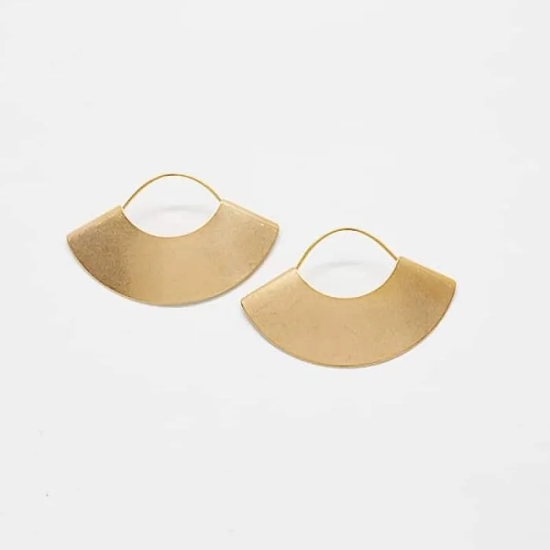 Gold Mini Fan Earrings sold by Admiral Row