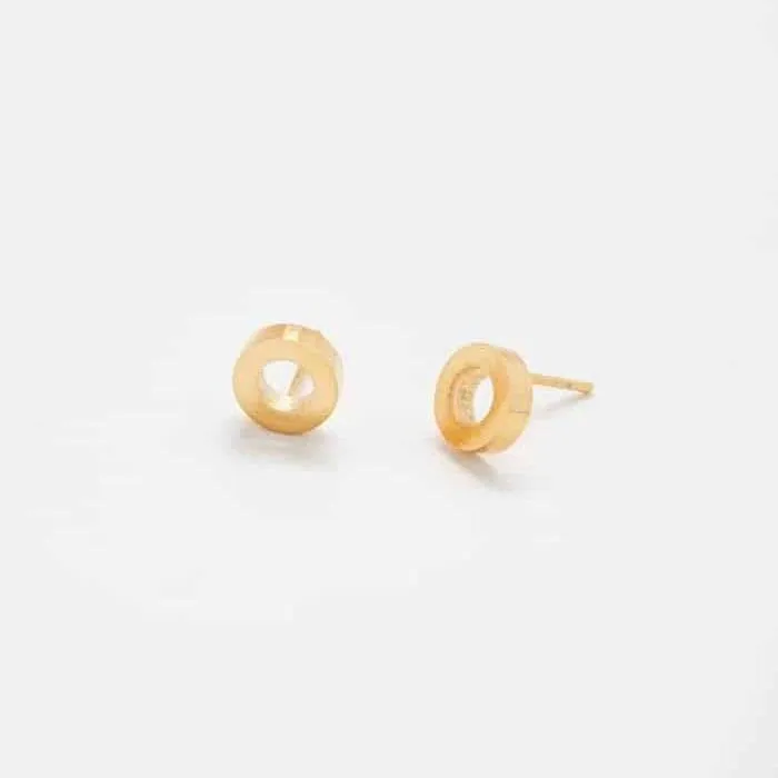 Gold Circle Outline Stud Earrings sold by Admiral Row