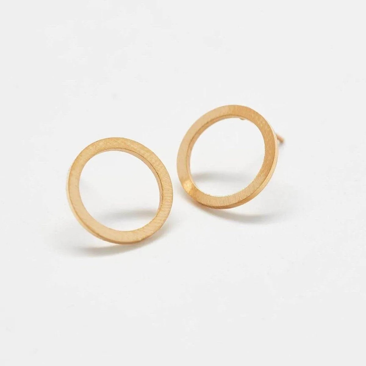 Gold Open Circle Stud Earrings sold by Admiral Row