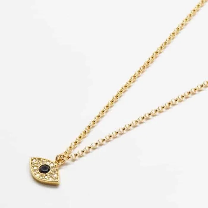 Pave Evil Eye Gold Necklace sold by Admiral Row