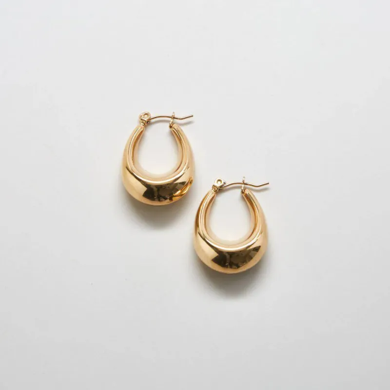 Gold Oval Hoop Earrings sold by Admiral Row