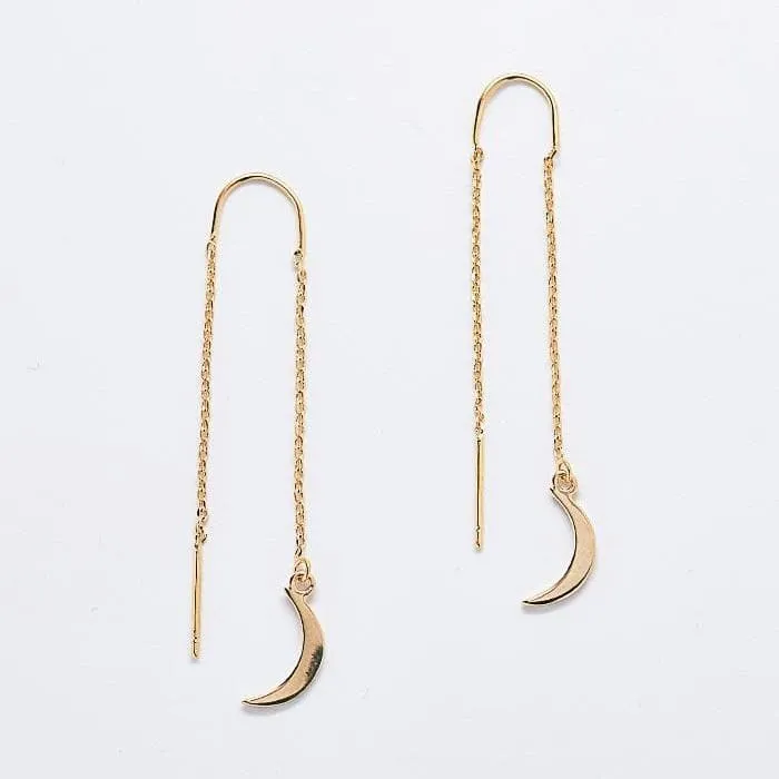 Gold Moon Threader Drop Earrings sold by Admiral Row