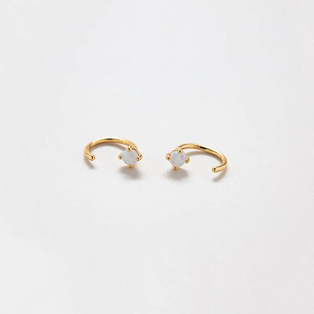 Opal Gold Open Hoop Earrings sold by Admiral Row