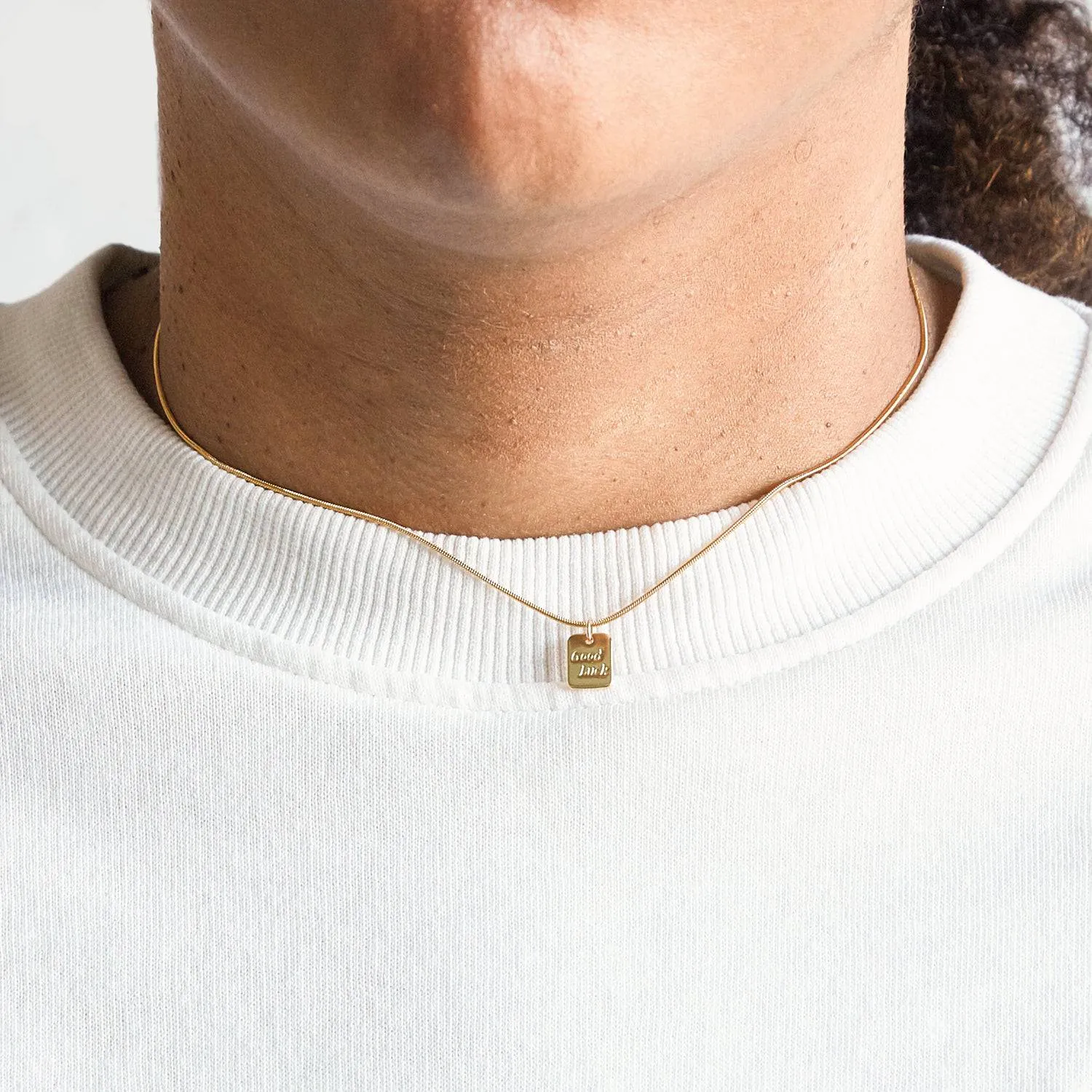 Gold "Good Luck" Necklace sold by Admiral Row product image thumbnail 2