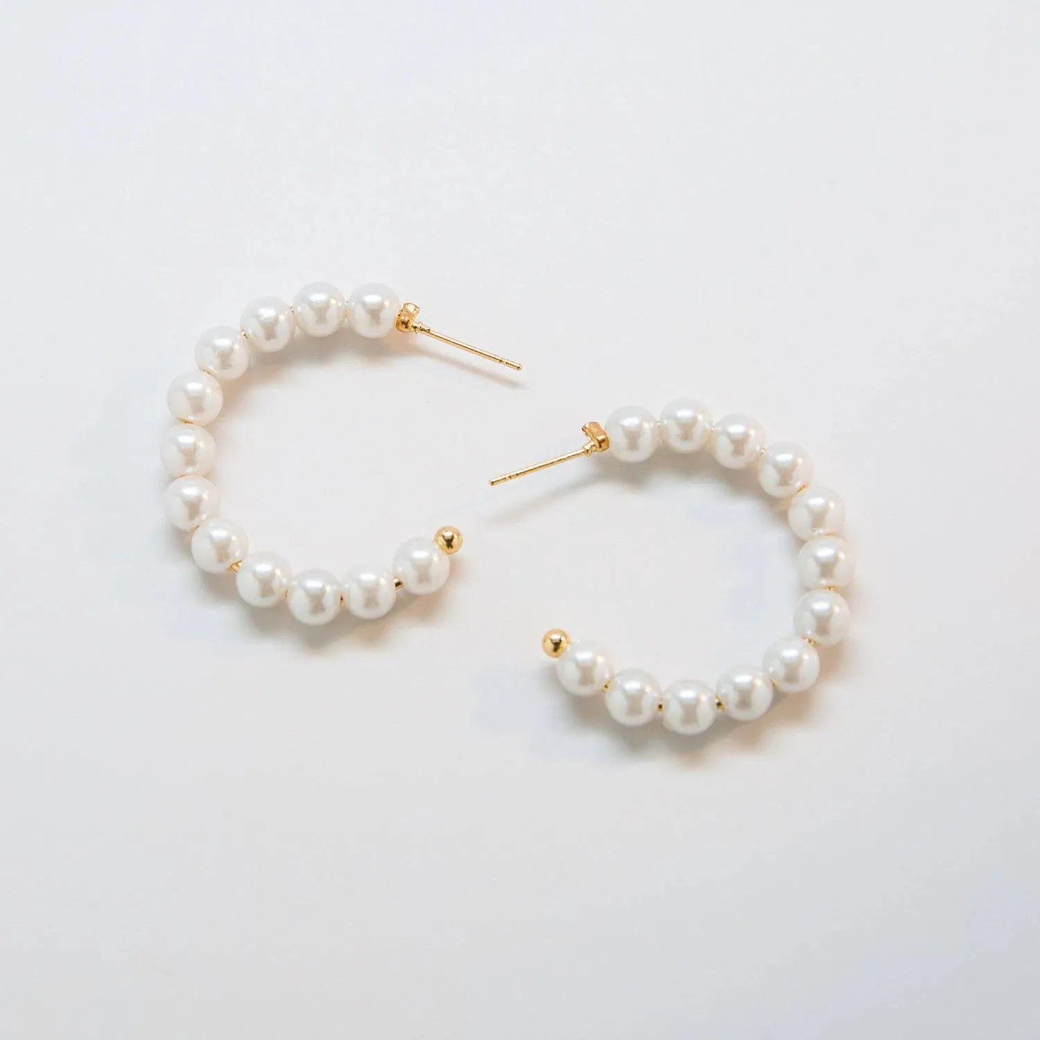 Vintage Pearl Half-Hoop Earrings sold by Admiral Row