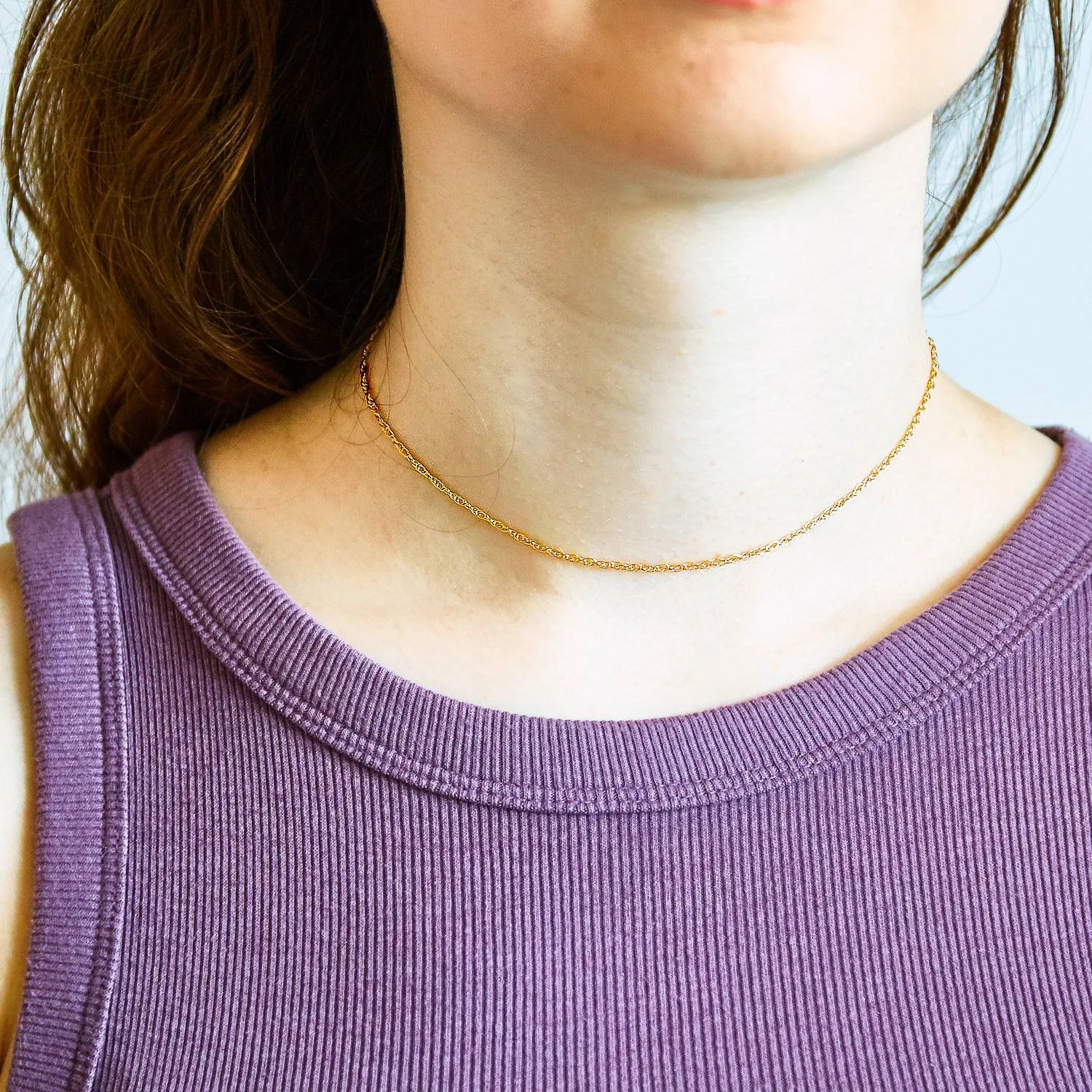 Gold Rope Chain Necklace sold by Admiral Row product image thumbnail 2