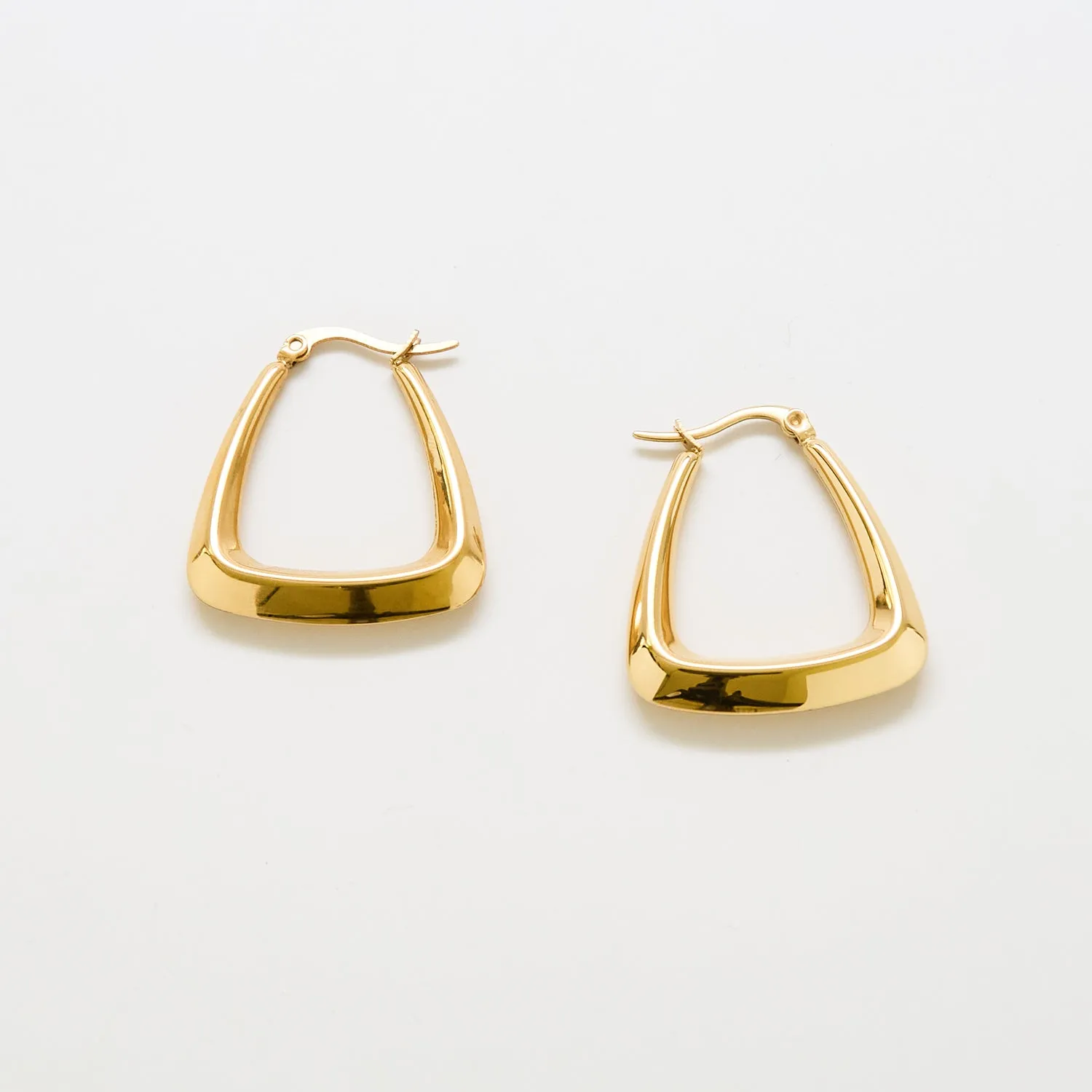 Medium Gold Triangle Hoop Earrings sold by Admiral Row