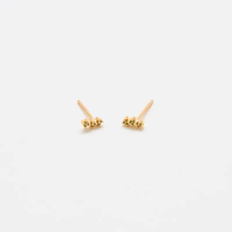 Green Olive Gold Bar Earrings sold by Admiral Row