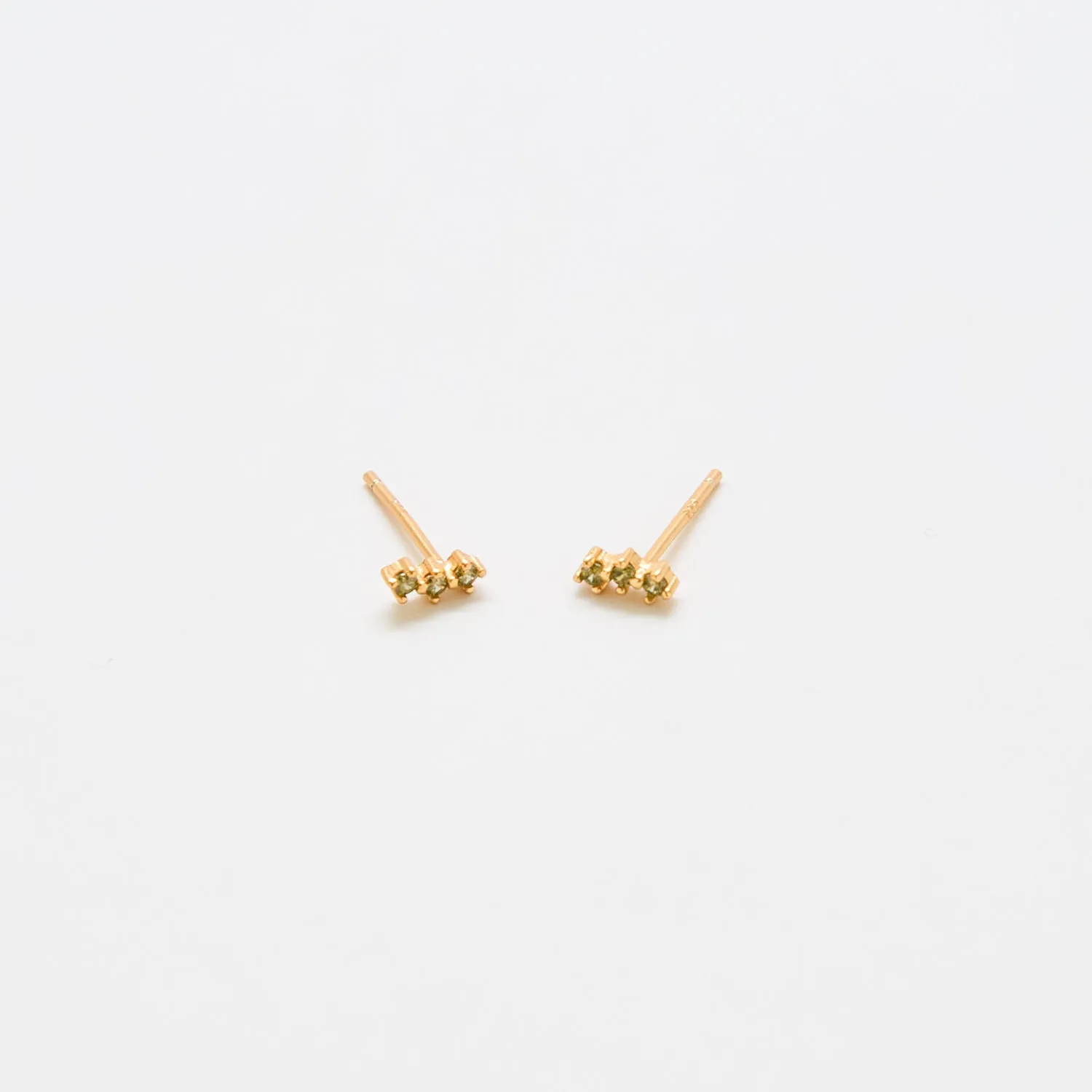 Green Olive Gold Bar Earrings sold by Admiral Row