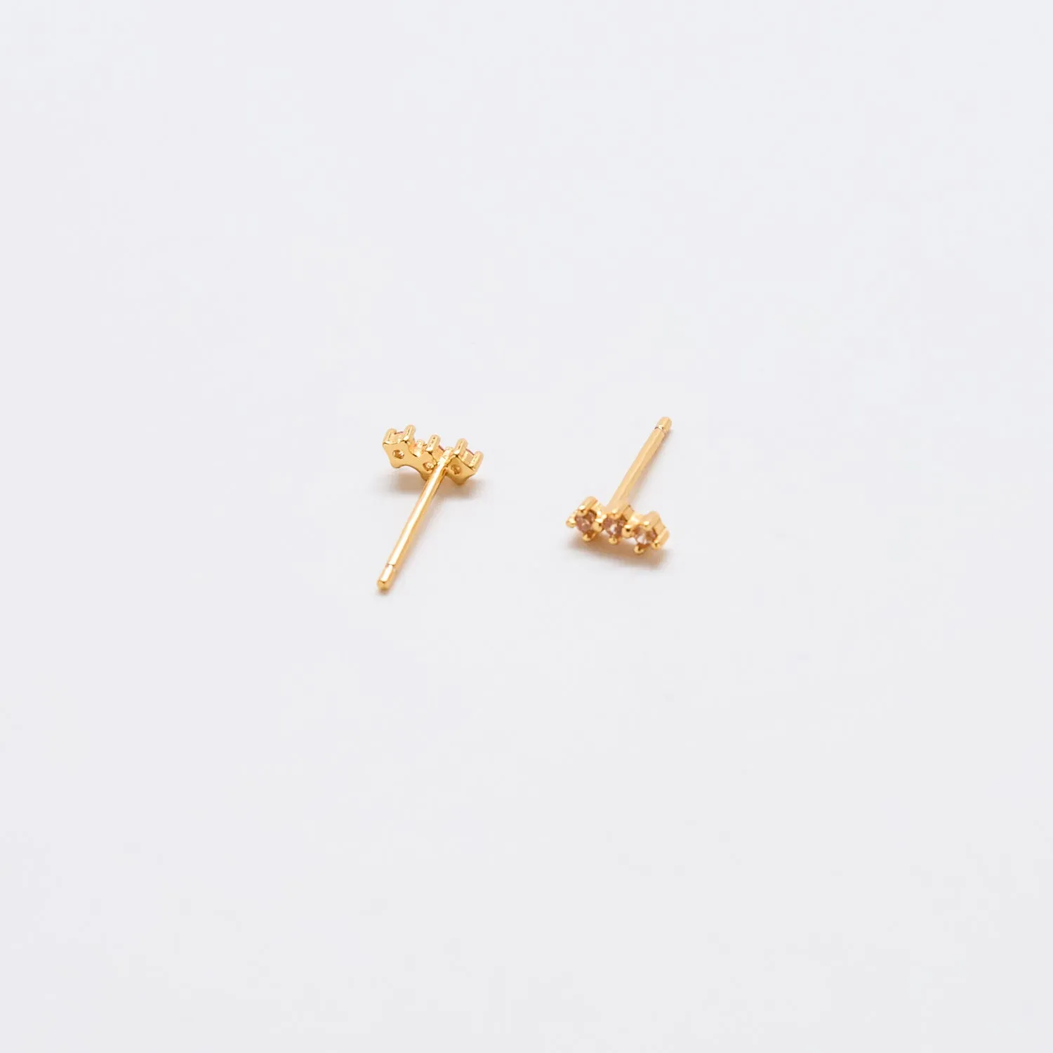 Champagne CZ Gold Bar Earrings sold by Admiral Row product image thumbnail 2