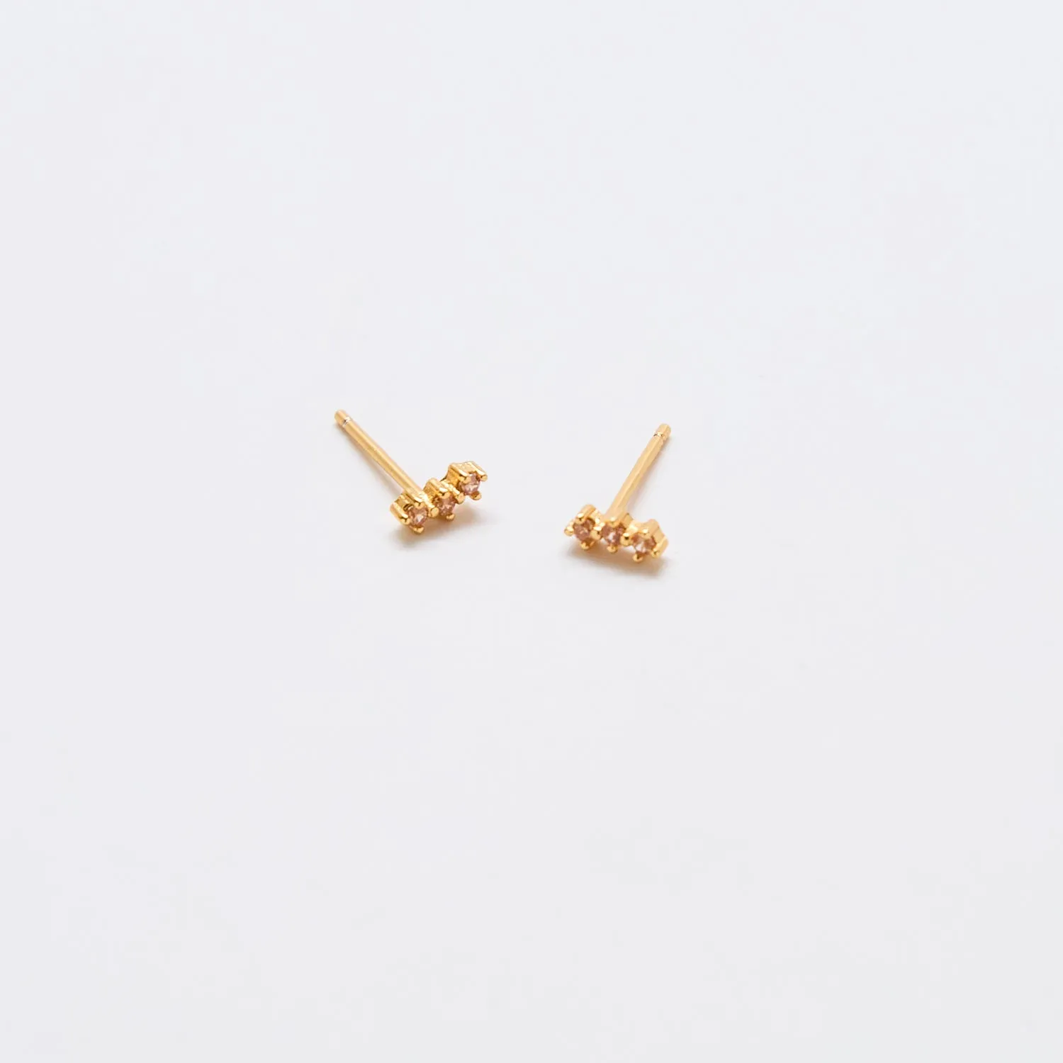 Champagne CZ Gold Bar Earrings sold by Admiral Row