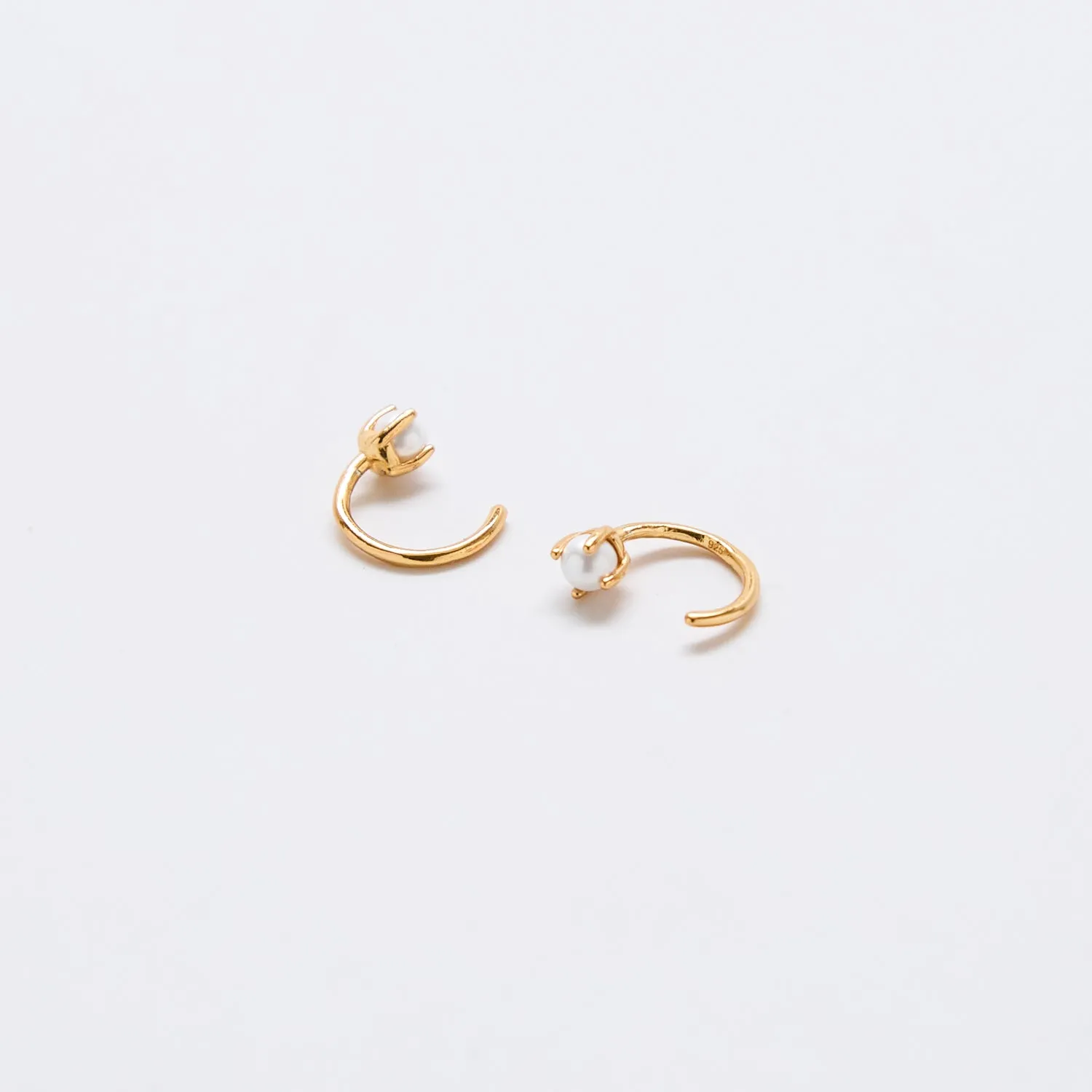 Pearl Gold Open Hoop Earrings sold by Admiral Row product image thumbnail 2