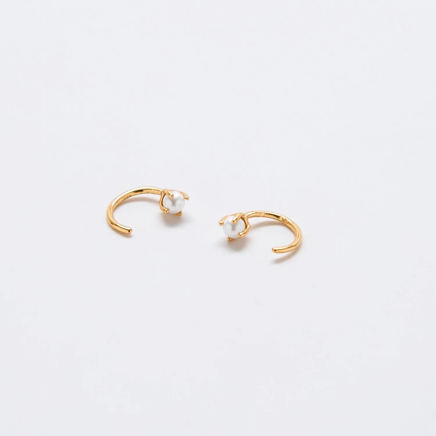 Pearl Gold Open Hoop Earrings sold by Admiral Row