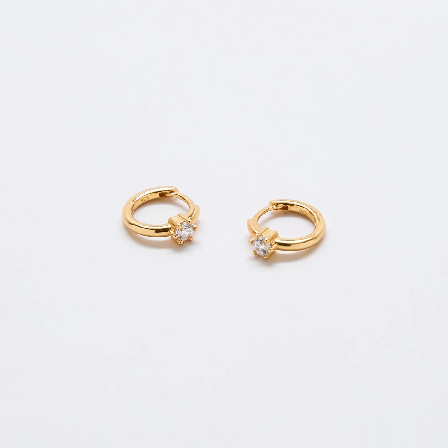 White CZ Mini Huggie Hoop Earrings sold by Admiral Row