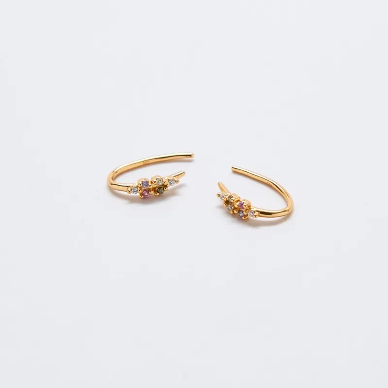 Multi-stone Open Ear Huggies sold by Admiral Row