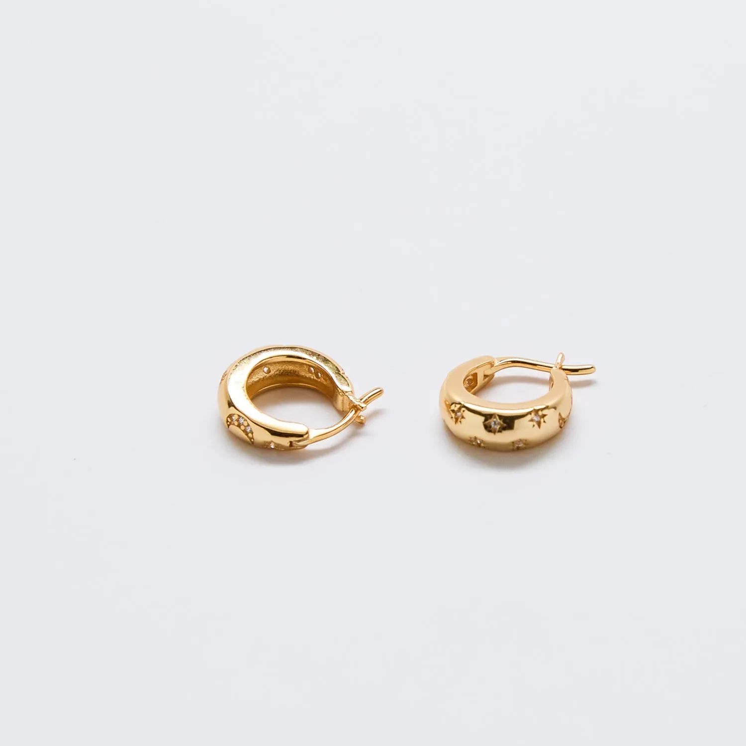 Moon & Star Gold Hoop Earrings sold by Admiral Row product image thumbnail 2