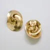 Vintage Gold Circle Door Knocker Earrings sold by Admiral Row