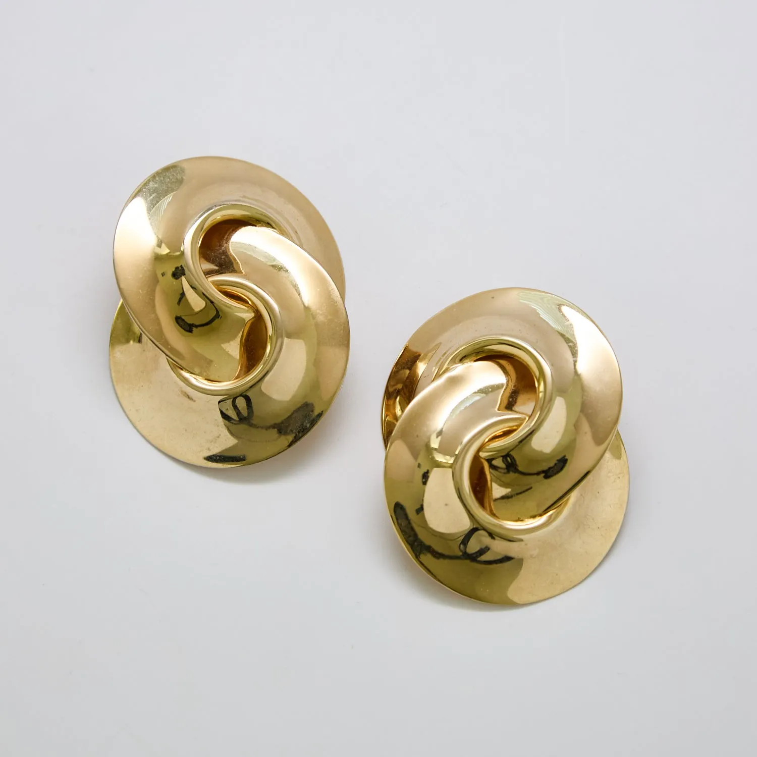 Vintage Gold Circle Door Knocker Earrings sold by Admiral Row