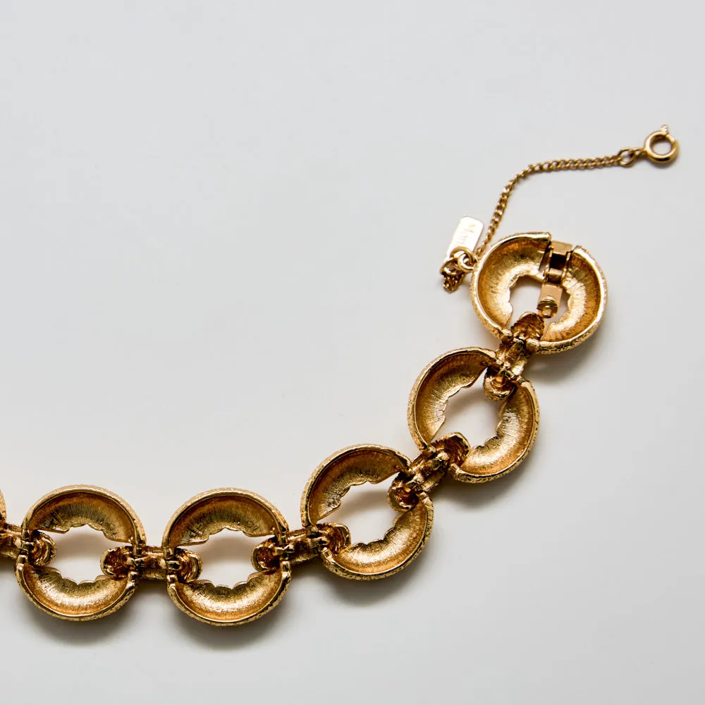 Vintage Monet Textured Circle Link Bracelet sold by Admiral Row product image thumbnail 3