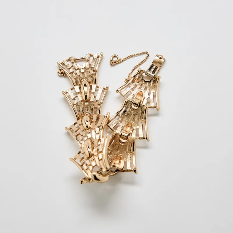 Vintage Monet Textured Link Bracelet sold by Admiral Row