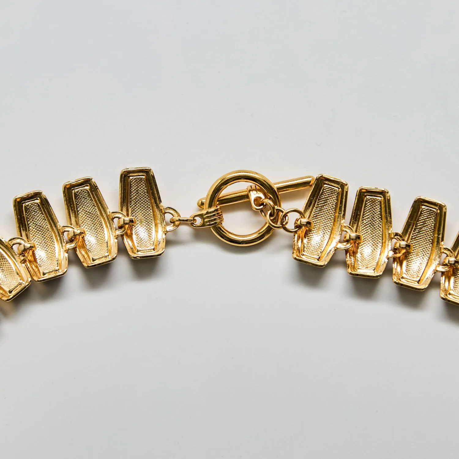 Vintage Jewel-Tone Link Statement Necklace sold by Admiral Row product image thumbnail 3