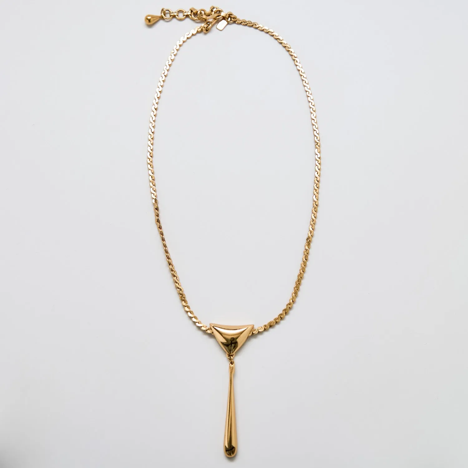 Vintage Monet Gold Modernist Pendant Necklace sold by Admiral Row product image thumbnail 2