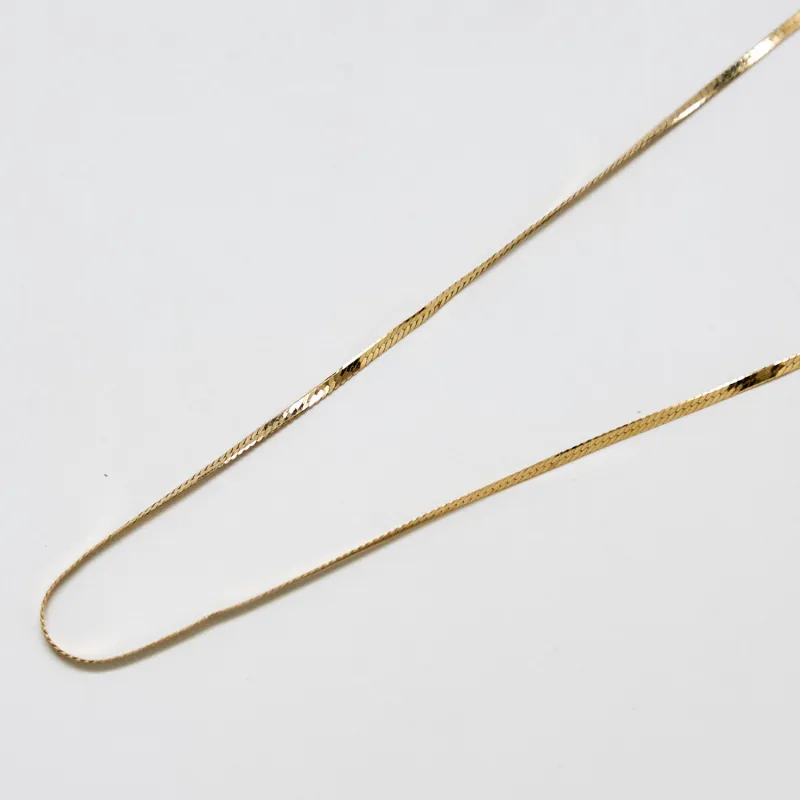 Vintage Gold Herringbone Chain Necklace sold by Admiral Row