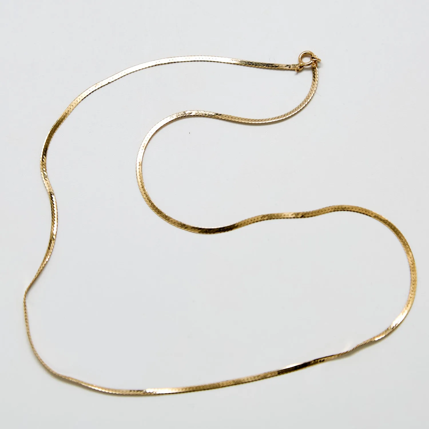 Vintage Gold Herringbone Chain Necklace sold by Admiral Row product image thumbnail 2