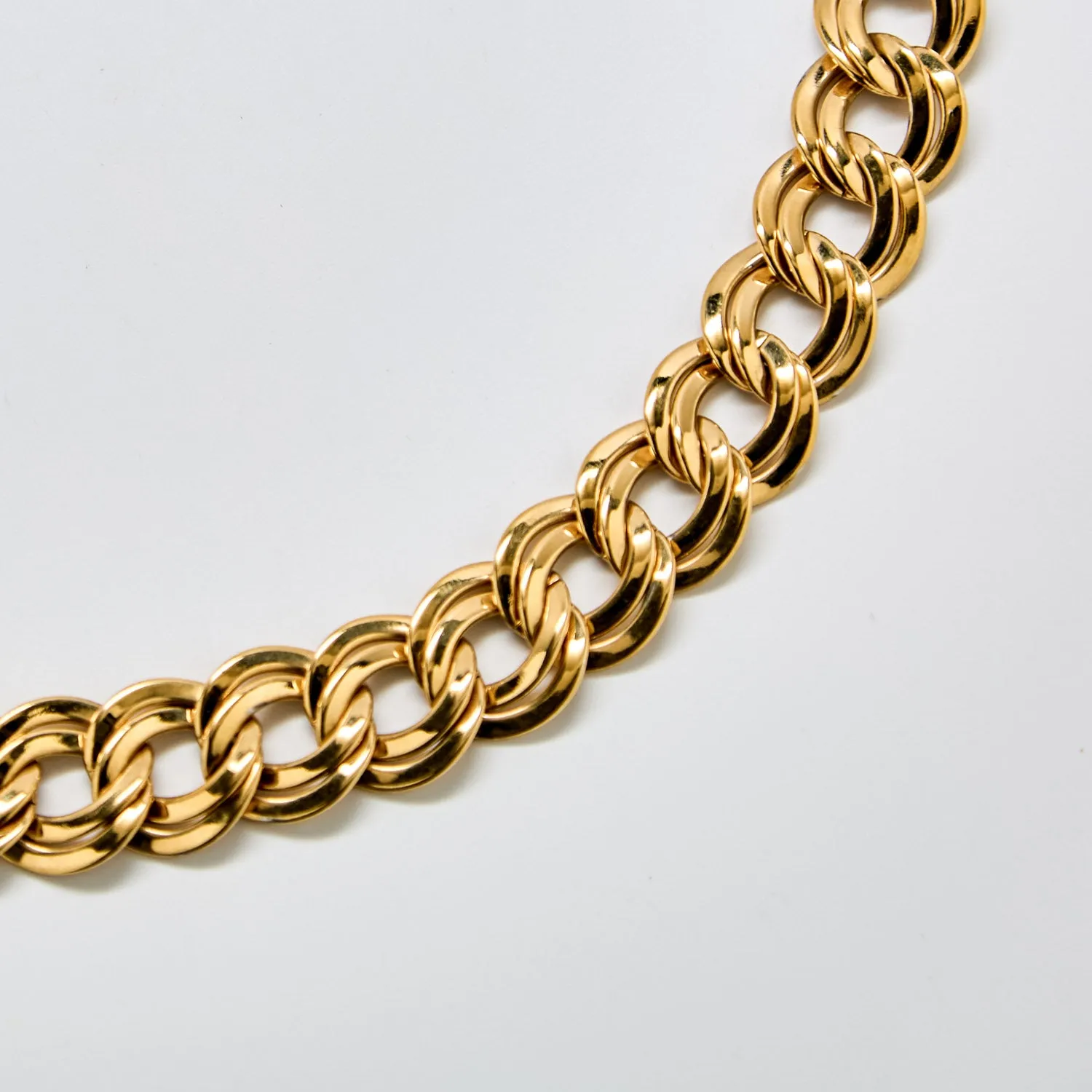 Vintage Monet Gold Double-Link Chain Necklace sold by Admiral Row product image thumbnail 2