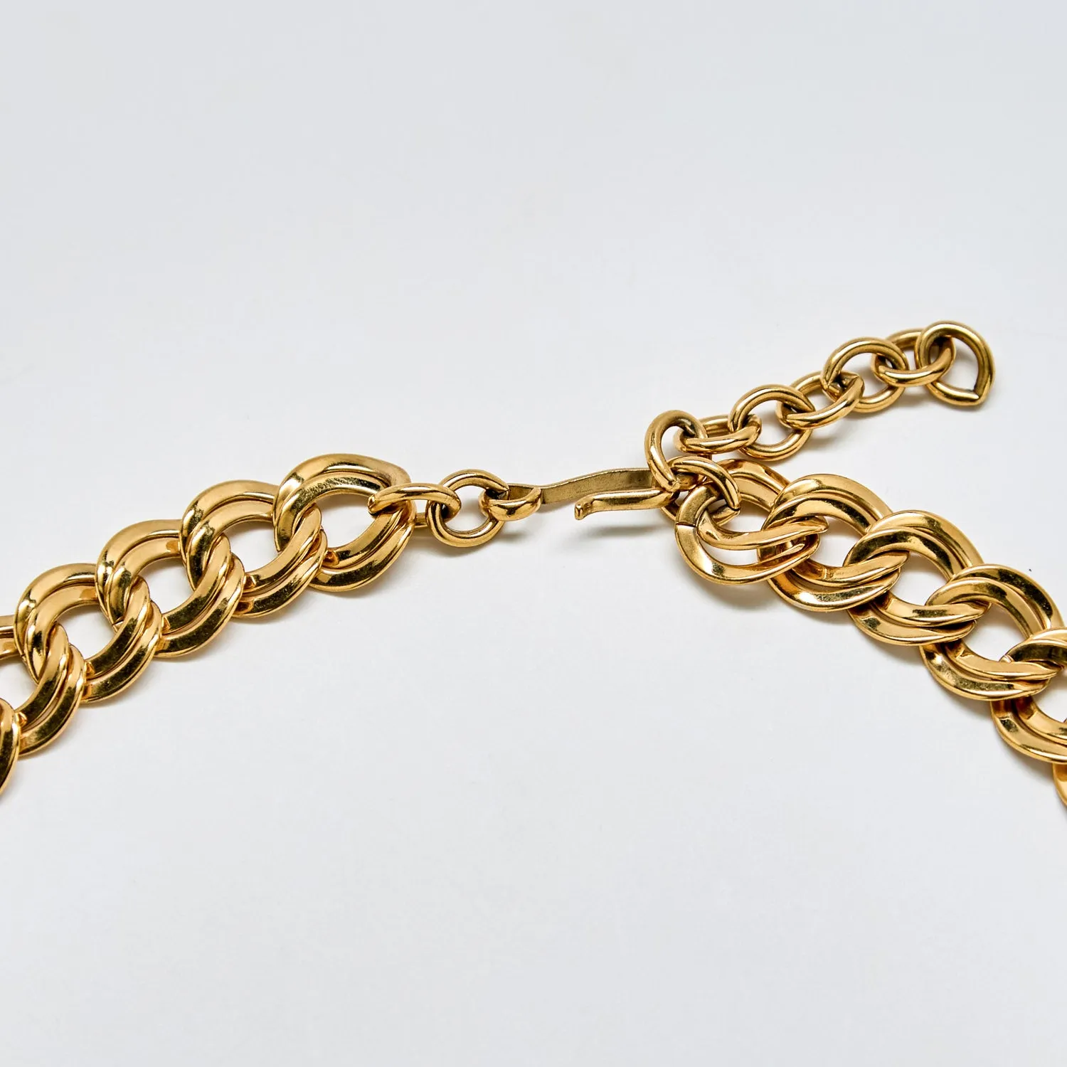 Vintage Monet Gold Double-Link Chain Necklace sold by Admiral Row product image thumbnail 3