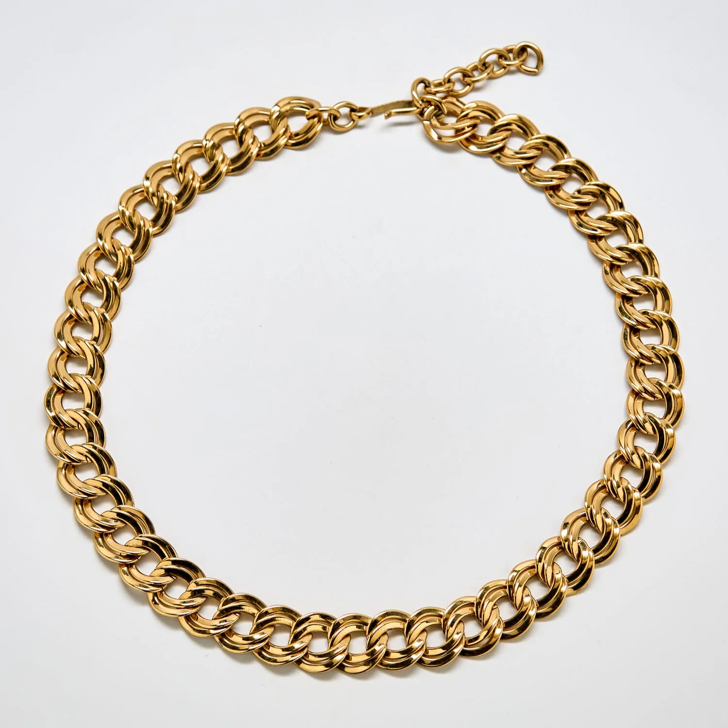 Vintage Monet Gold Double-Link Chain Necklace sold by Admiral Row