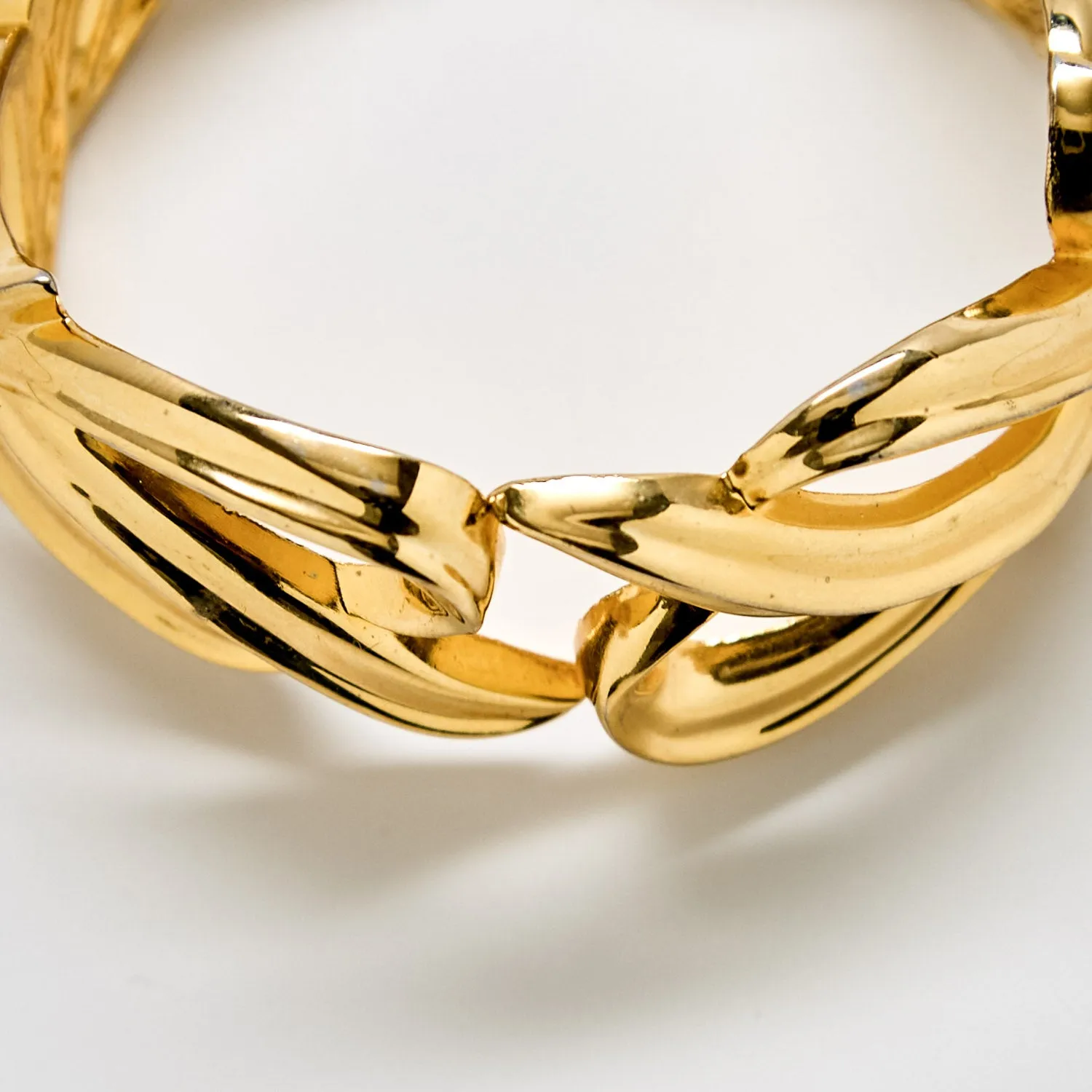 Vintage Gold Sculptural Link Bracelet sold by Admiral Row product image thumbnail 2