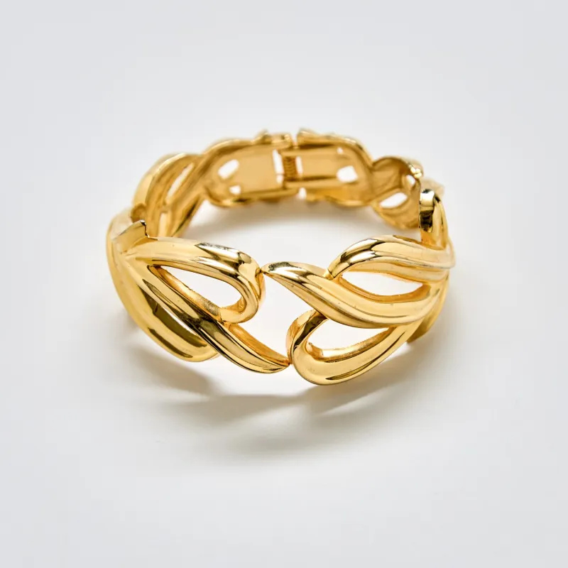 Vintage Gold Sculptural Link Bracelet sold by Admiral Row