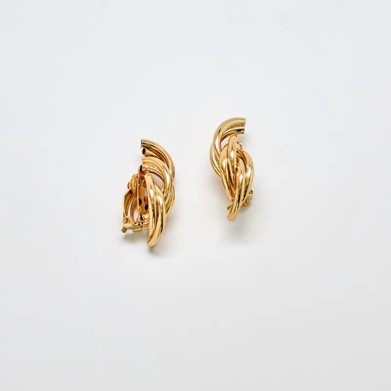 Vintage Twisted Gold Earrings sold by Admiral Row