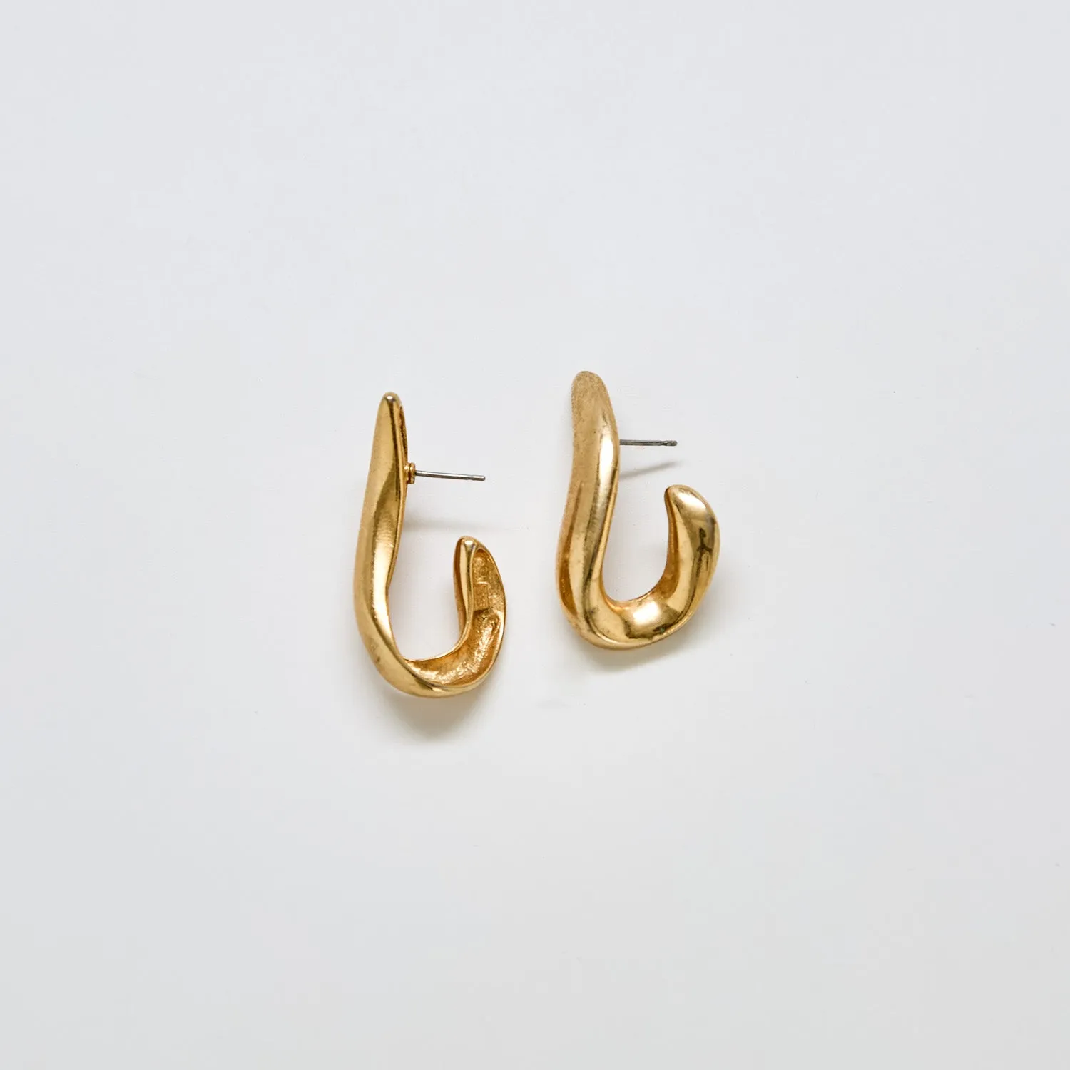 Vintage JS Abstract Gold Sculptural Earrings sold by Admiral Row product image thumbnail 2
