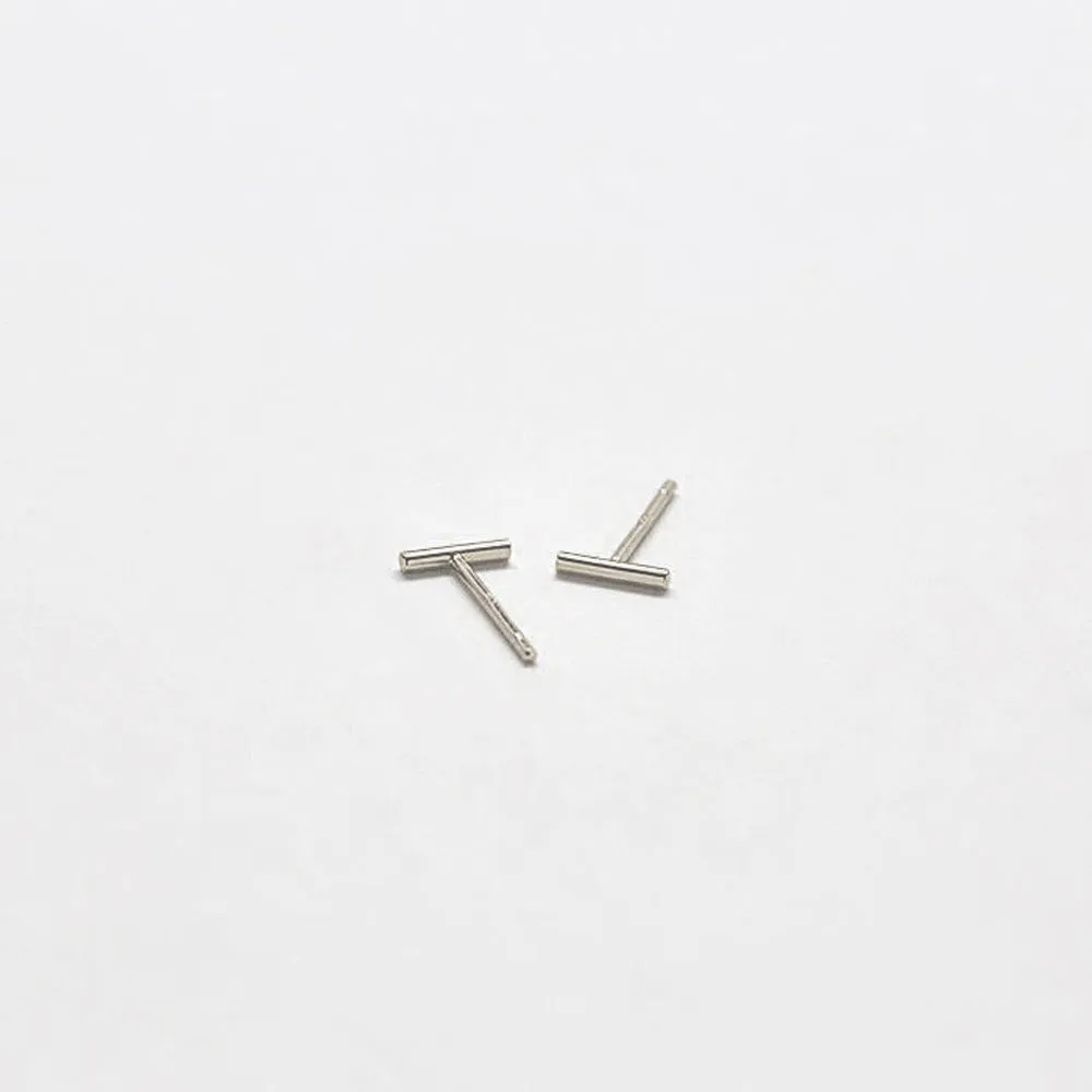 Silver Mini Bar Earrings sold by Admiral Row product image thumbnail 3