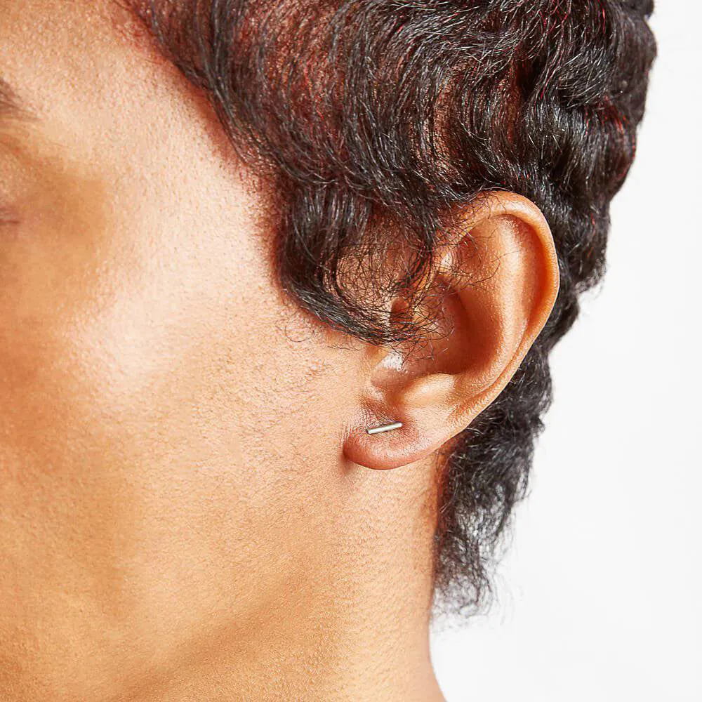 Silver Mini Bar Earrings sold by Admiral Row product image thumbnail 2