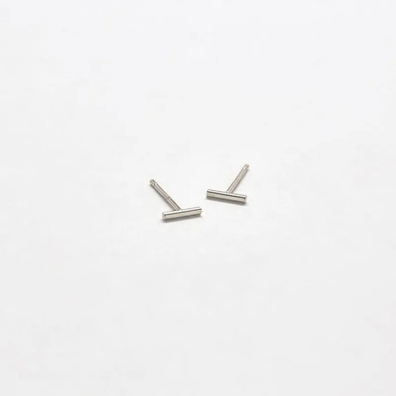 Silver Mini Bar Earrings sold by Admiral Row