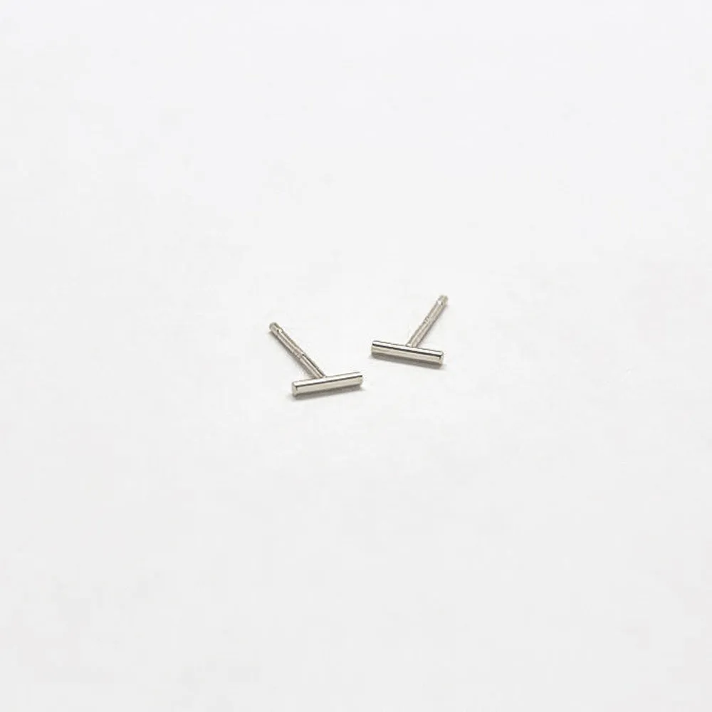 Silver Mini Bar Earrings sold by Admiral Row