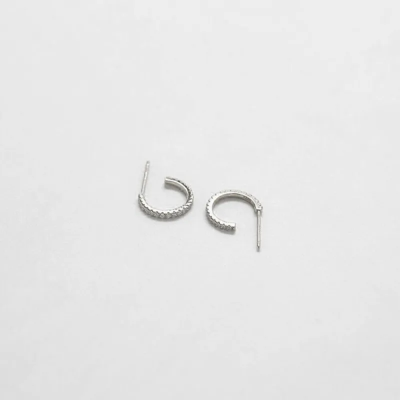 Mini Pave Silver Hoop sold by Admiral Row