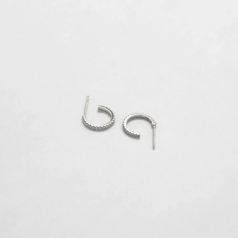 Mini Pave Silver Hoop sold by Admiral Row