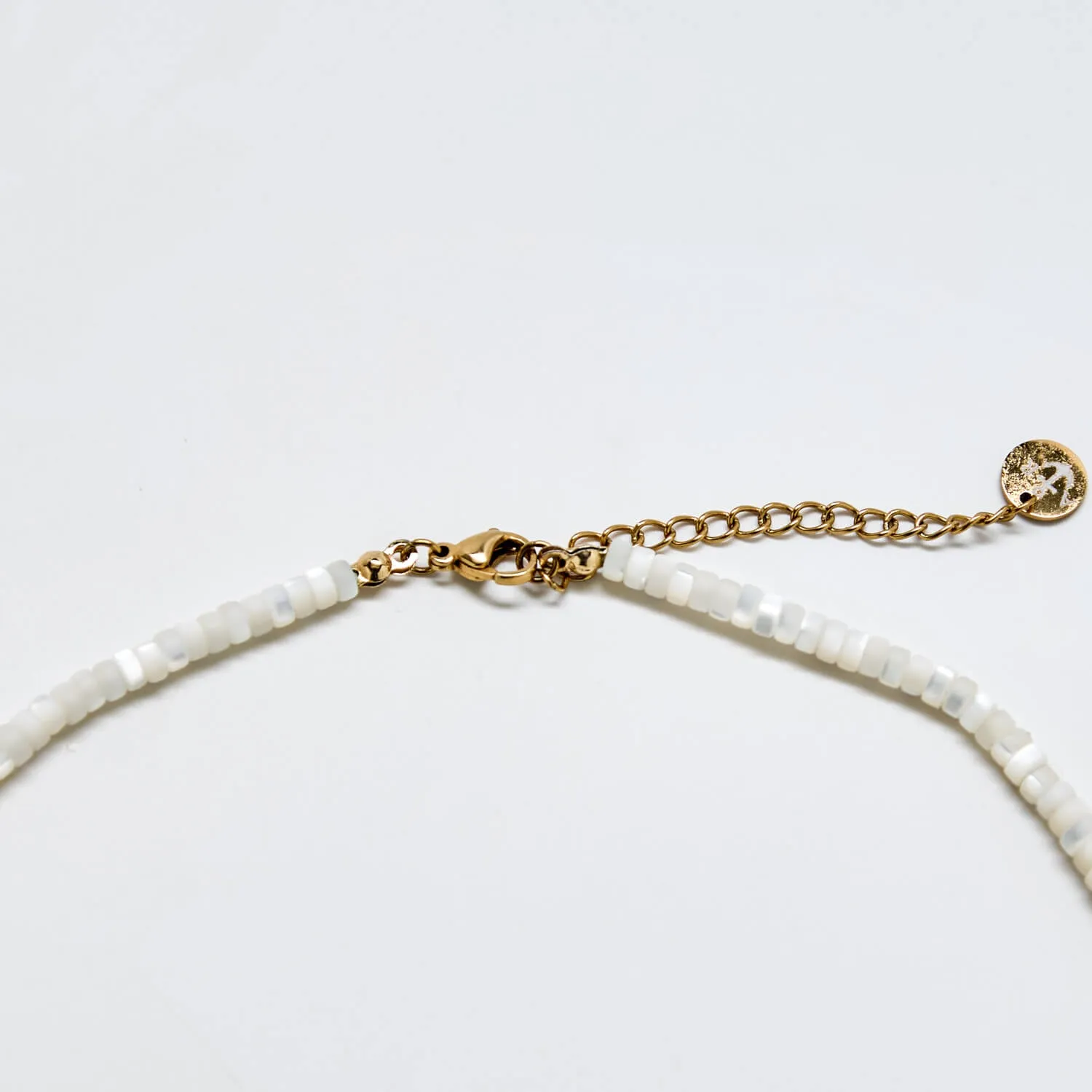 Beaded Mother of Pearl and Gold Necklace sold by Admiral Row product image thumbnail 3