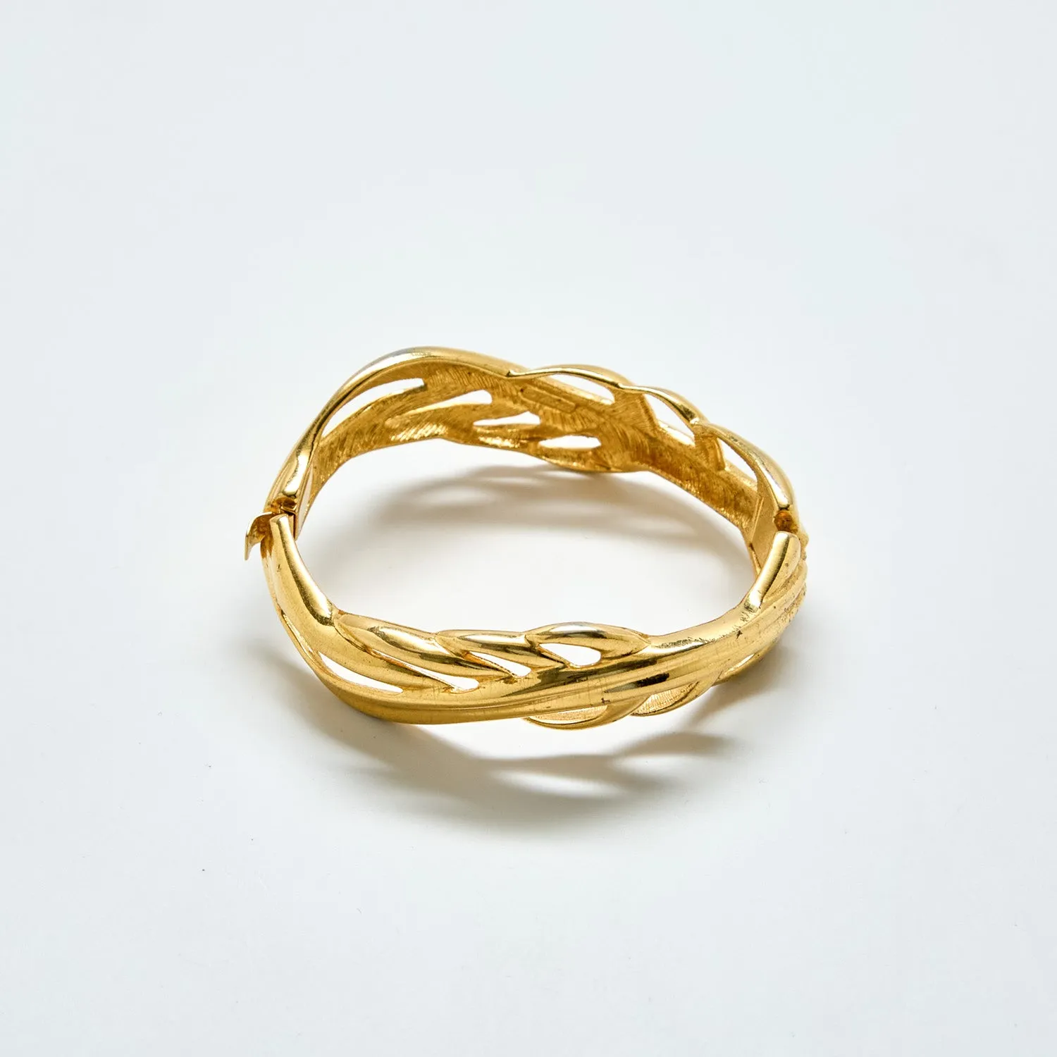 Vintage Monet Gold Openwork Bangle Bracelet sold by Admiral Row product image thumbnail 2