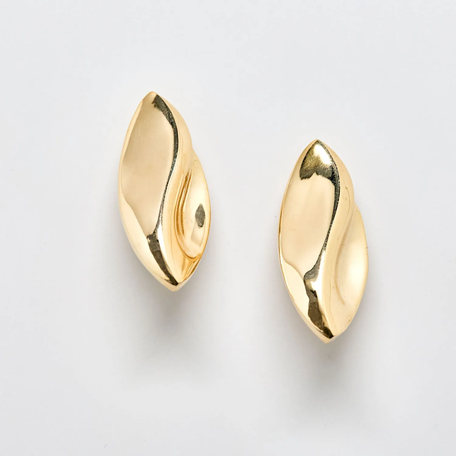 Vintage Gold Sculptural Clip-On Earrings sold by Admiral Row