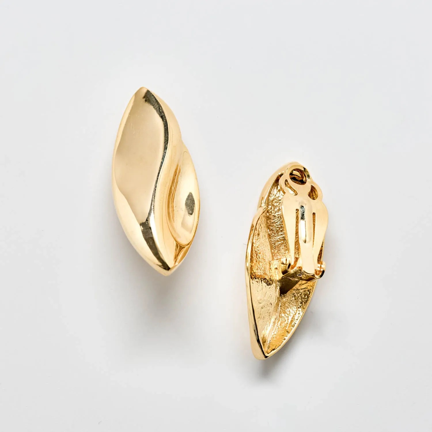 Vintage Gold Sculptural Clip-On Earrings sold by Admiral Row product image thumbnail 2